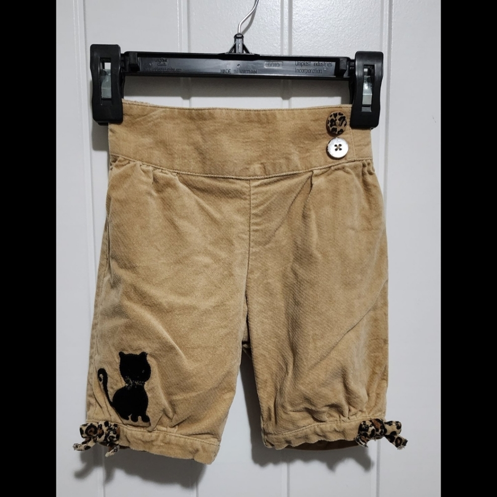 Gymboree vintage Glamour Kitty corduroy shorts pants cat Leopard 2T